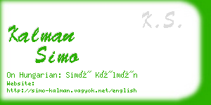 kalman simo business card