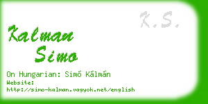 kalman simo business card